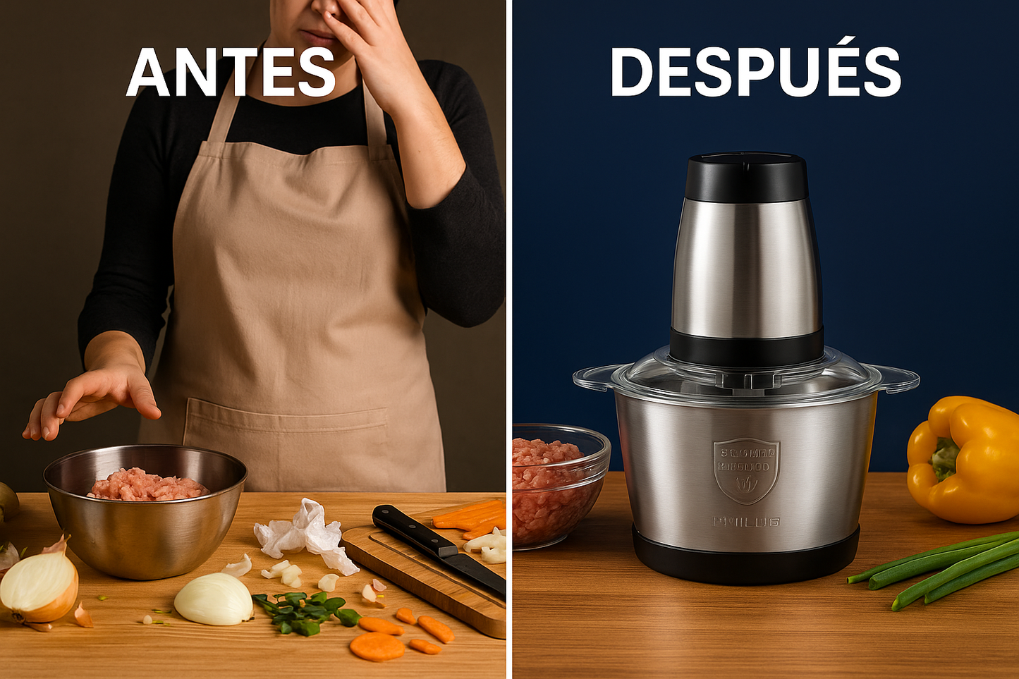 Picadora Eléctrica de Acero Inoxidable 2L