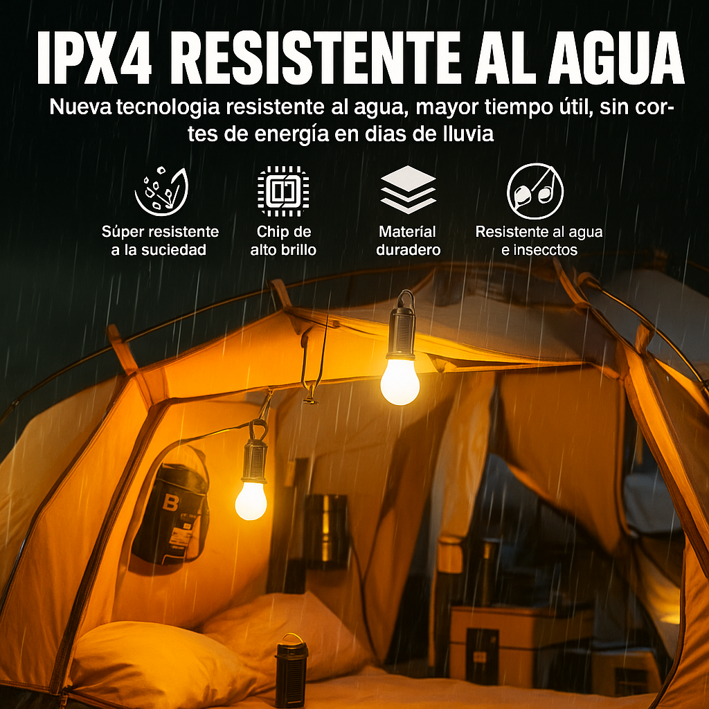 💡 Ampolleta Solar Pro x2 – ¡Brilla donde la corriente no llega!