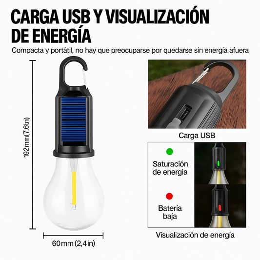 💡 Ampolleta Solar Pro x2 – ¡Brilla donde la corriente no llega!