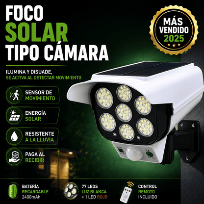 SolarGuard Pro™ 7LED — Foco Solar de Seguridad Tipo Cámara