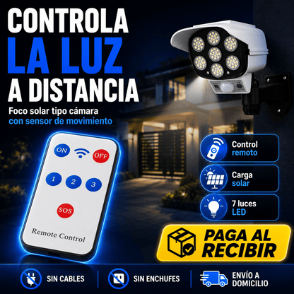 SolarGuard Pro™ 7LED — Foco Solar de Seguridad Tipo Cámara