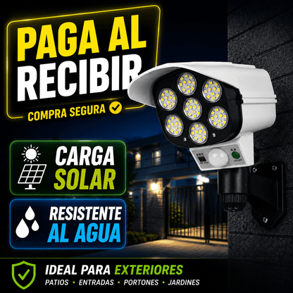 SolarGuard Pro™ 7LED — Foco Solar de Seguridad Tipo Cámara