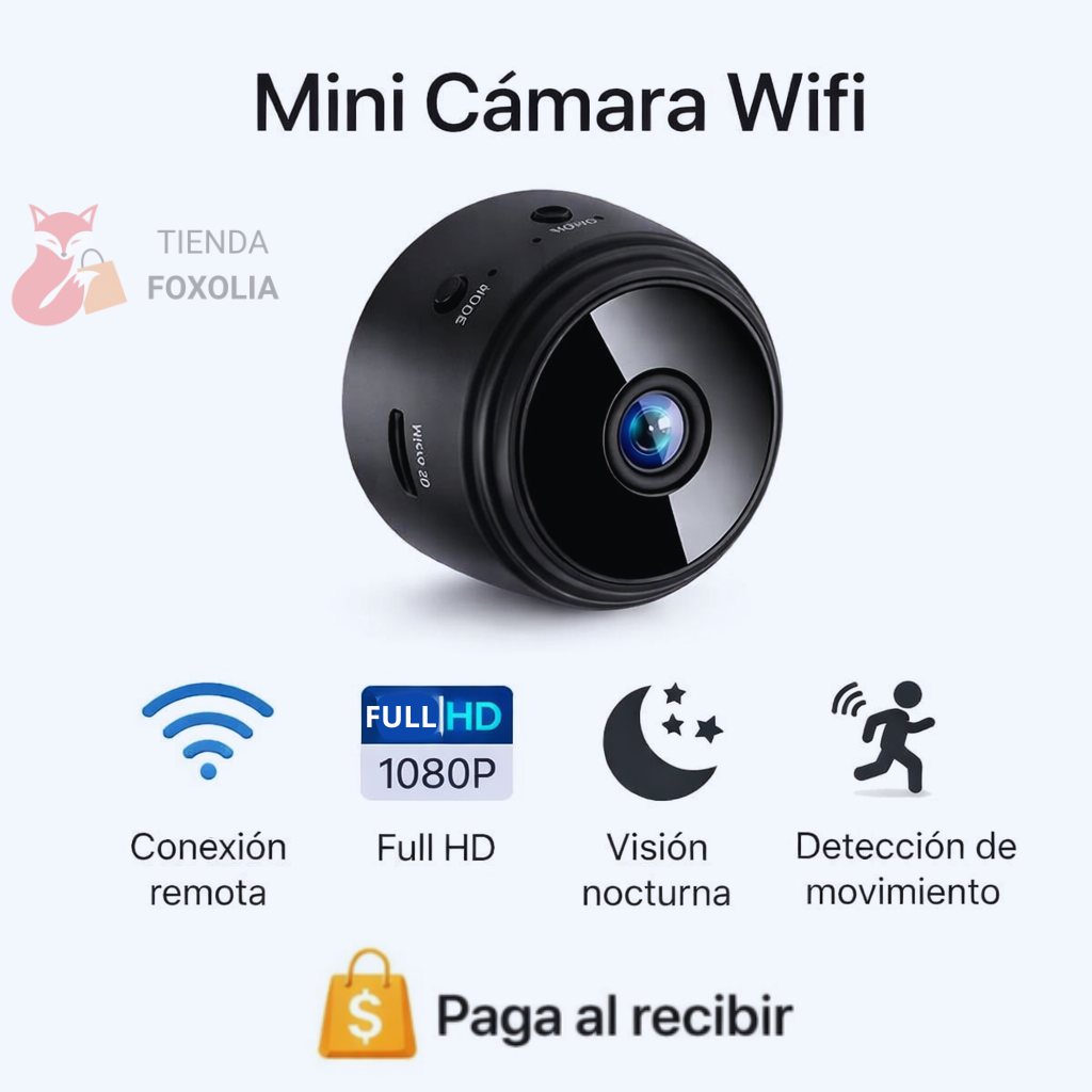 Mini Cámara WiFi Full HD – Seguridad en Tiempo Real